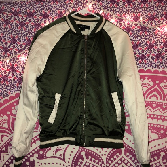 Olive Green Varsity Jacket - Picture 1 of 2